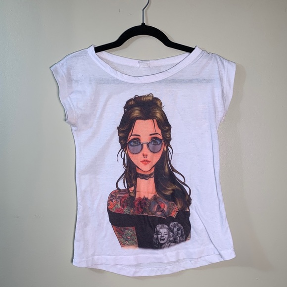 Punk Disney Princess Belle tee - Picture 2 of 3